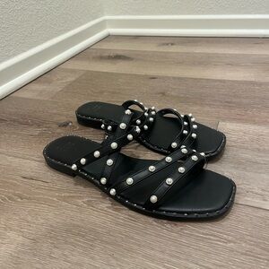 Black Studded Sandals